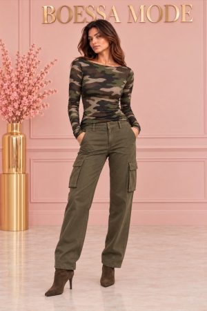 Legergroene camouflageprint