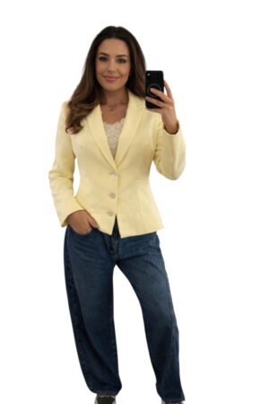 gele blazer dames getailleerd