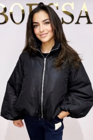 oversized bomber puffer zwart