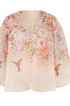 zimmermann bloemen blouse dames linnen zijde