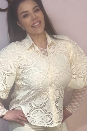 broderie blouse beige dames elianor