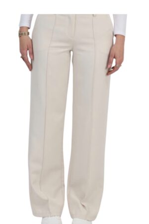 beige high waist jeans dames straight leg stretch