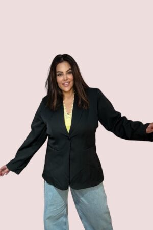 zwarte blazer dames oversized comfort fit maat 48