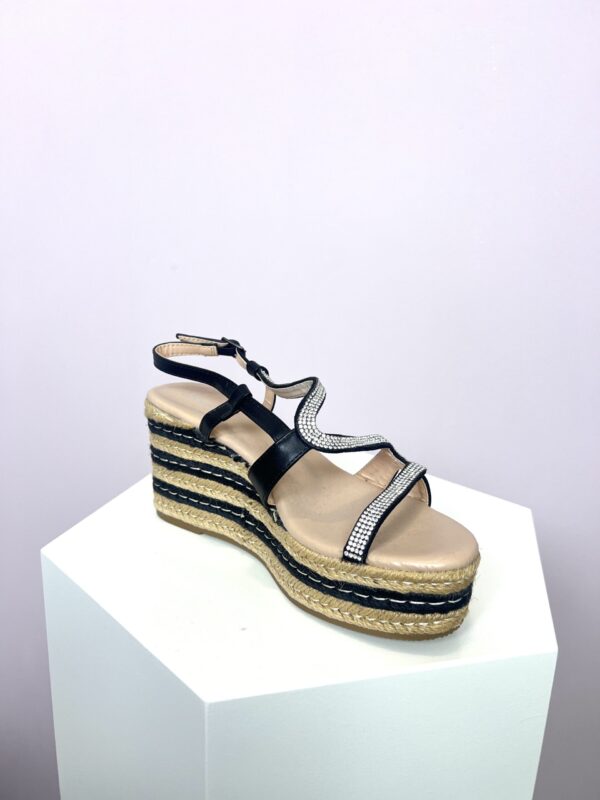 Sandaal plateau hak strass