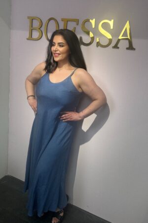 Maxi Denim Jurk met Spaghetti Bandjes – Zomer Musthave | Boessa Mode