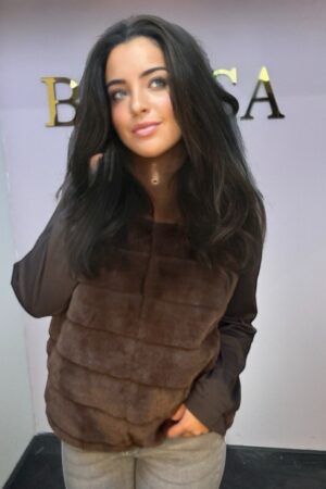 Faux fur bodywarmer bruin