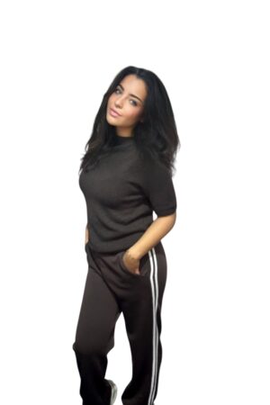 Superzachte alpaca dames trui met ronde hals en halve mouw, one size, licht en comfortabel.