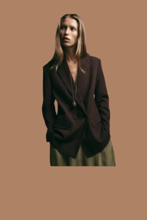 Oversized donkerbruine blazer