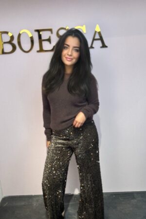 glitterbroek-dames-feestelijk-wide-leg bruin