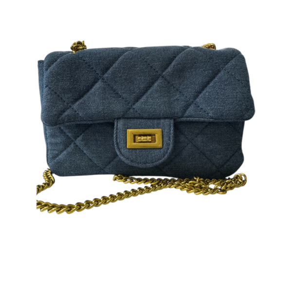 Jeans Schoudertas met Gouden Ketting – Trendy Cadeautip