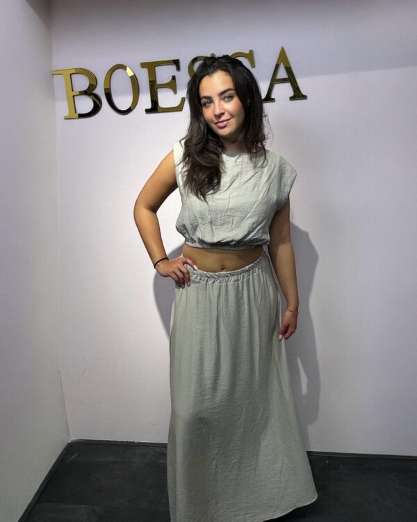 Lange rok met split bijpassende Crop to