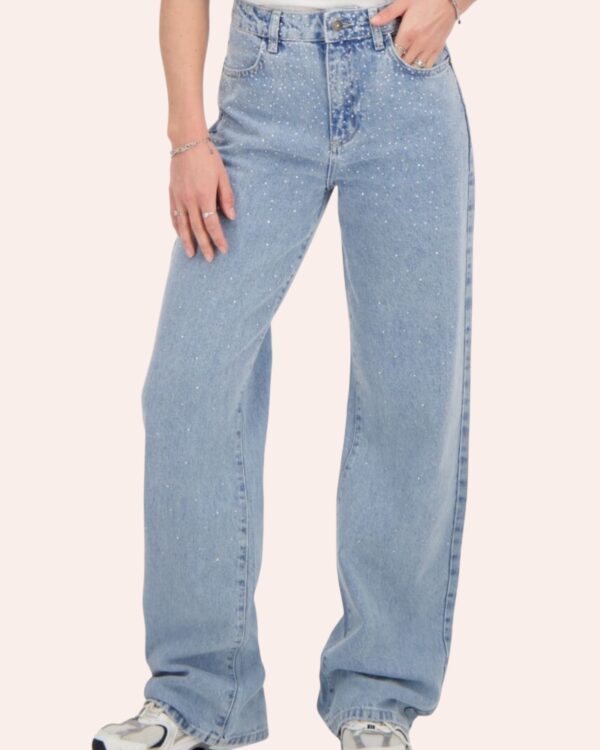 High waist jeans diamanten