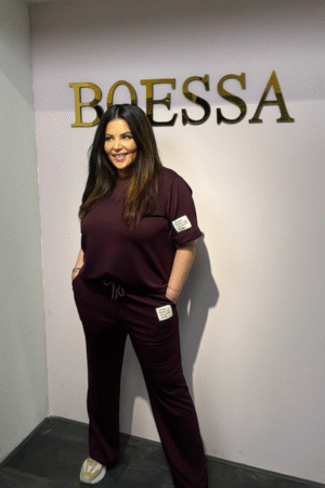 Travel set joggingpak dames bordeaux -boessamode