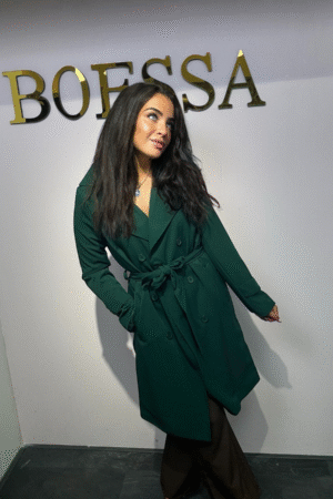 Trenchcoat dames donkergroen – Gucci-groen tint – tijdloze jas