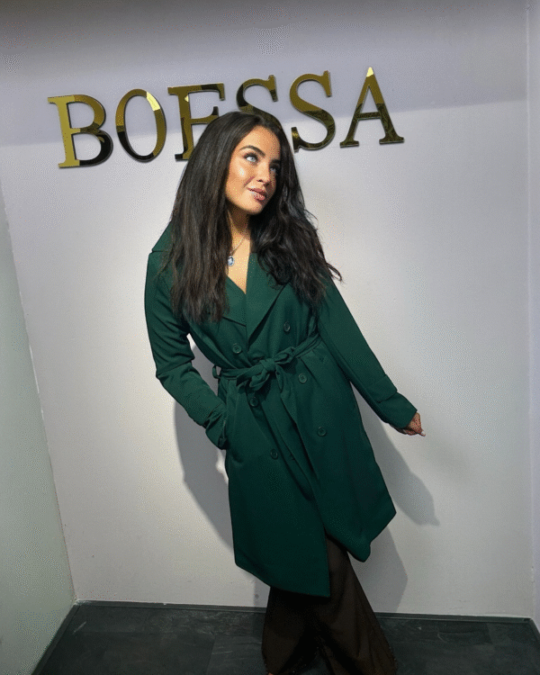 Trenchcoat dames donkergroen – Gucci-groen tint – tijdloze jas