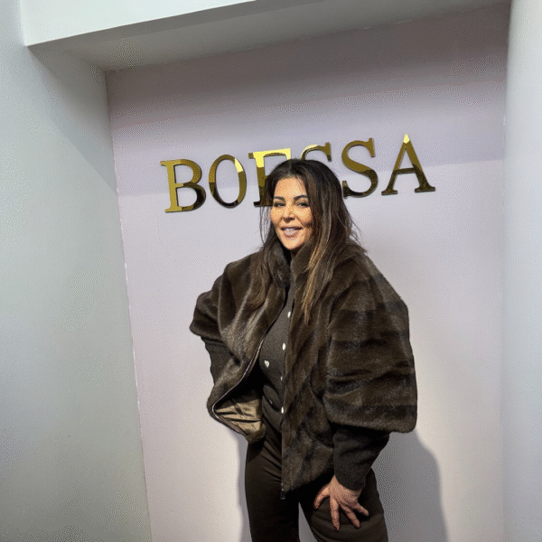 Fake fur damesjas met driekwart mouw – luxe nep bontjas in beige, bruin en donkerbruin