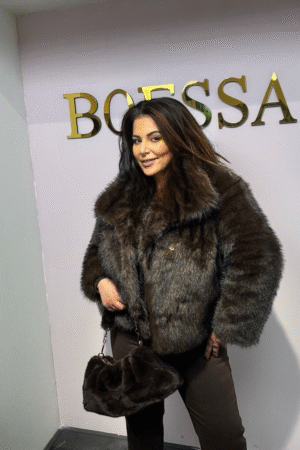 Nep bontjas dames – luxe fake fur jas donkerbruin