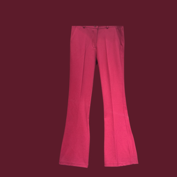 Bordeaux dames flair pantalon met rits en blinde achterzak – stijlvol & elegant - Afbeelding 2