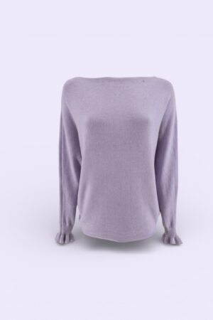 Lila boottrui met ruffle mouw voor dames