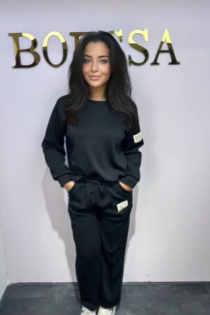 tweedelige navy joggingset dames