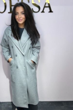 extra lange oversized manteljas lichtgrijs dames