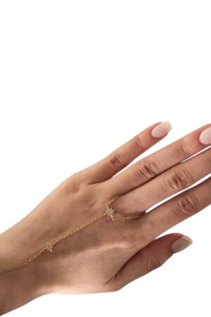 Handsieraad ster goudkleurig voor dames – trendy hand chain sieraad