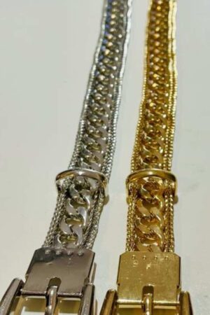 Knoop riem goud/zilver