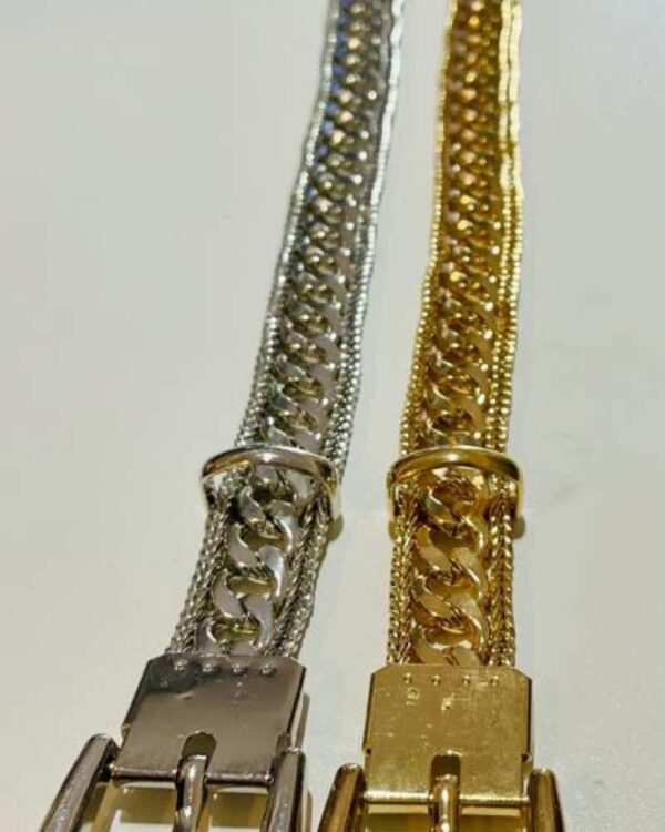 Knoop riem goud/zilver