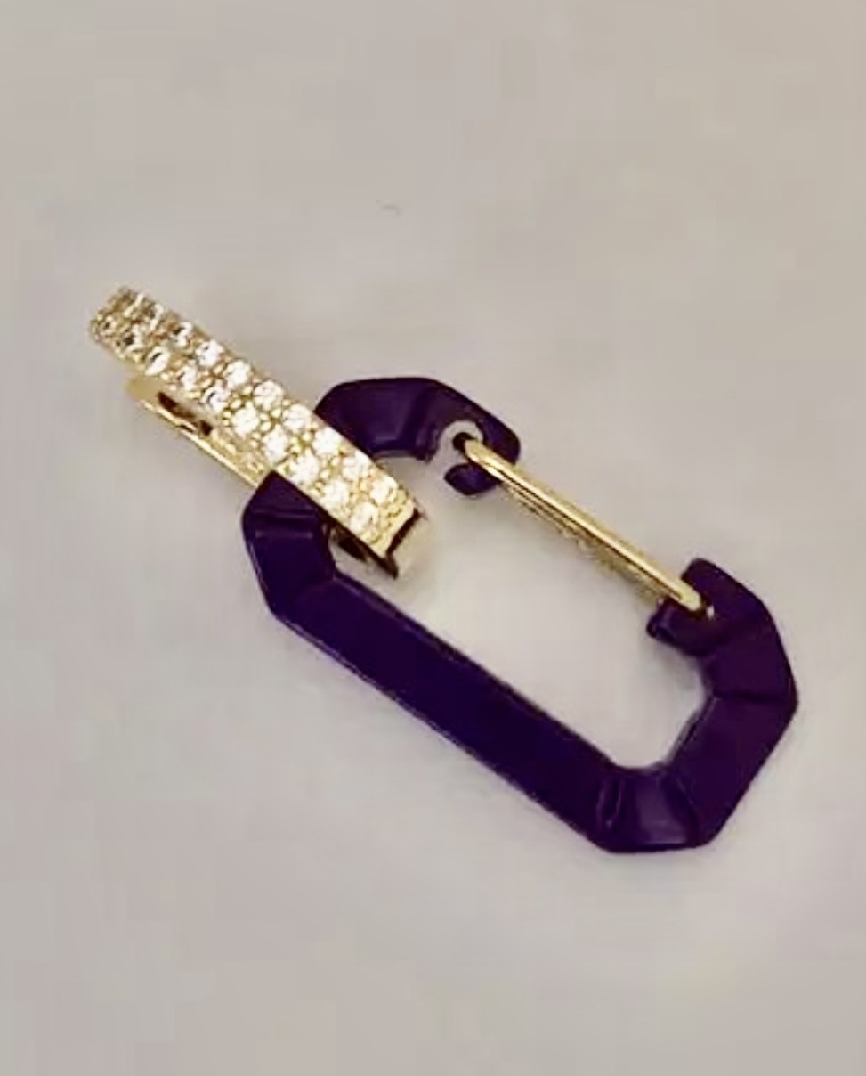 Boessa oorbel blauw of paars metallic