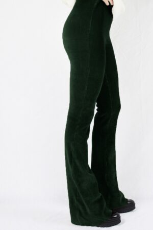 Ribbed flared pants black