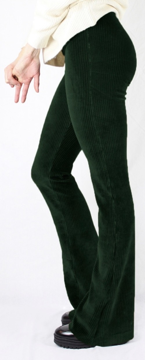 Ribbed flared pants black
