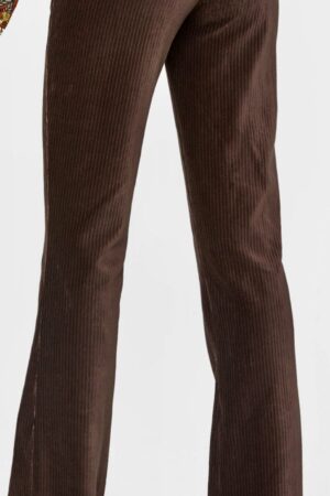Rib flair broek dark brown