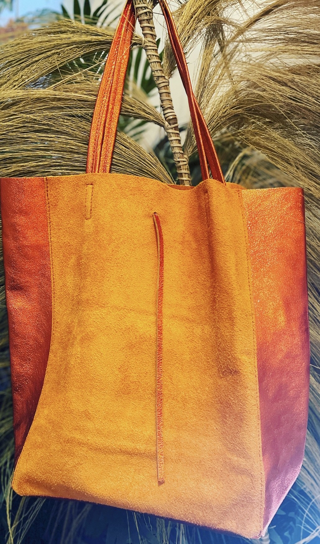 /oranje-shopper-suede-glimmend