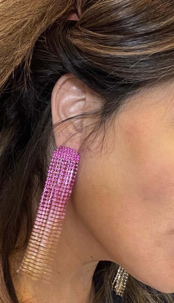 Glinster pink gold oorbel