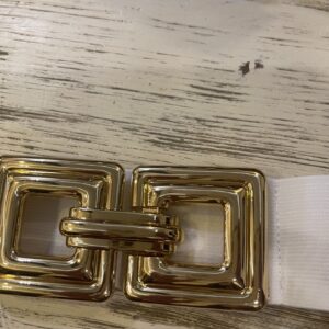 Luxe elastische riem wit/goud