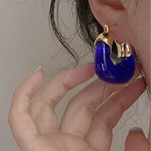 Cobalt blauw U - vormige oorbellen