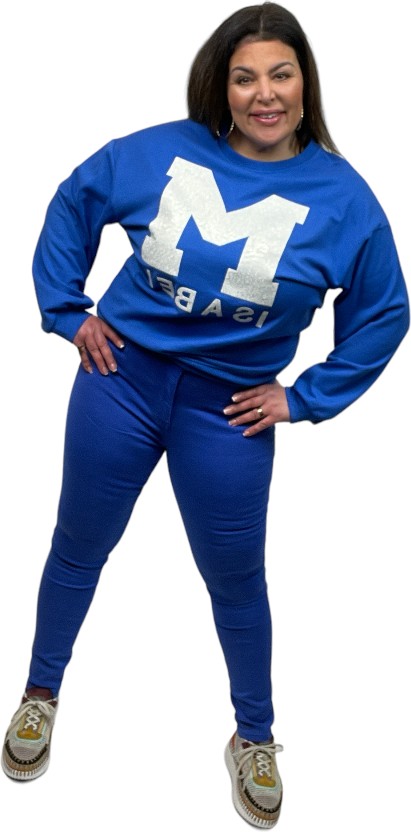 Cobalt blauw high waist skinny fit met pushup effect stretch