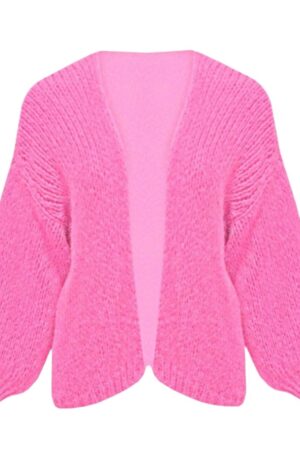 Grof gebreide vest Roze Ambika