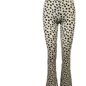 Elin soft flared light sand black flowers Ambika
