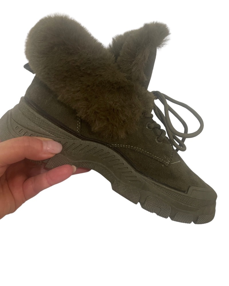 Vacht laarzen Veter groen