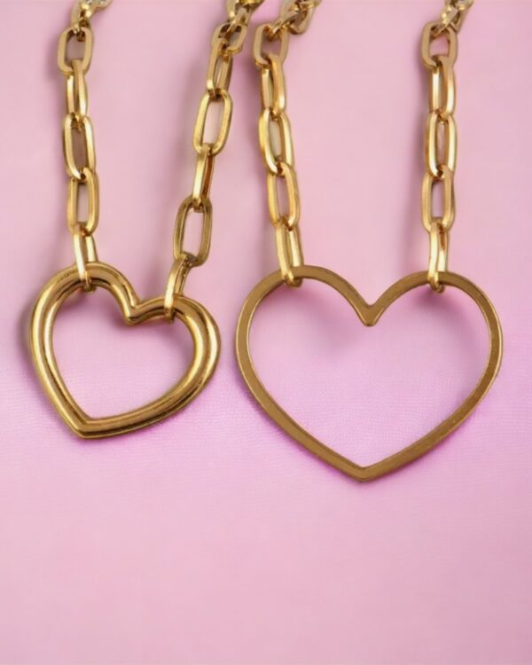 Ketting met grote hart imitatie goud