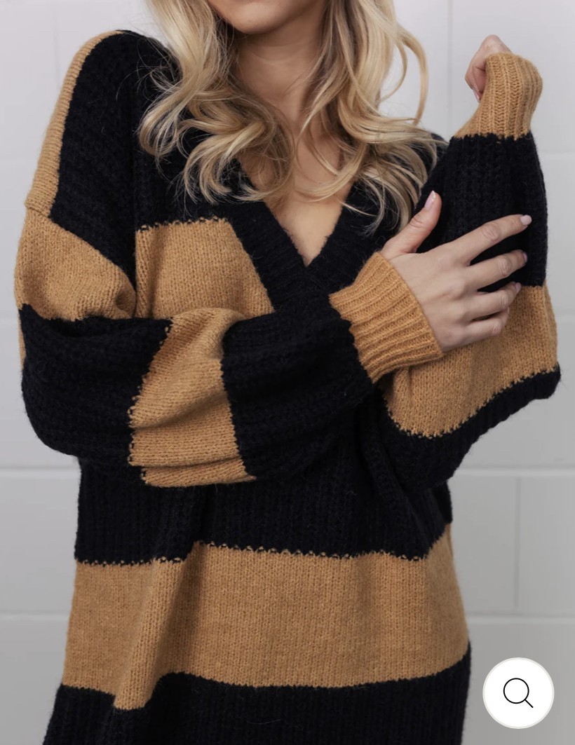 Striped dress sweet brown black