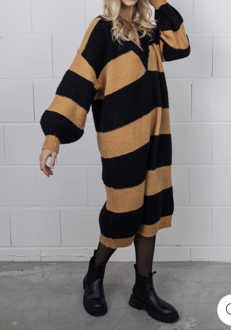 Striped dress sweet brown black