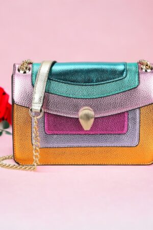 Rainbow metallic schoudertas