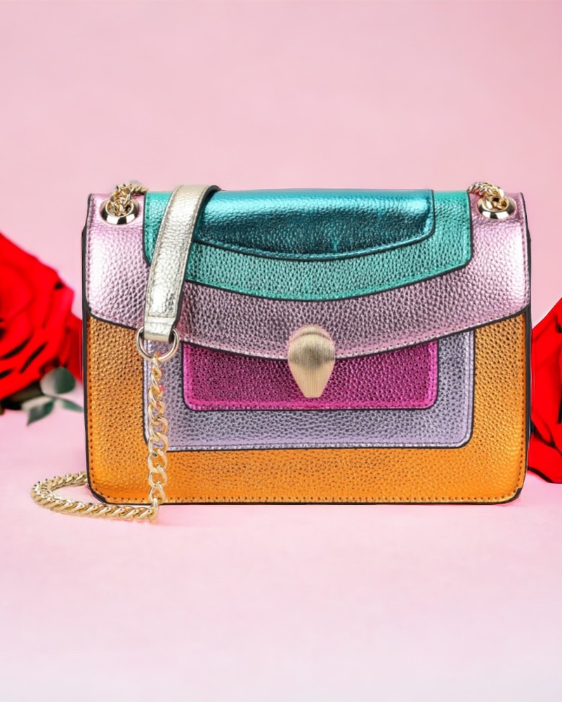 Rainbow metallic schoudertas