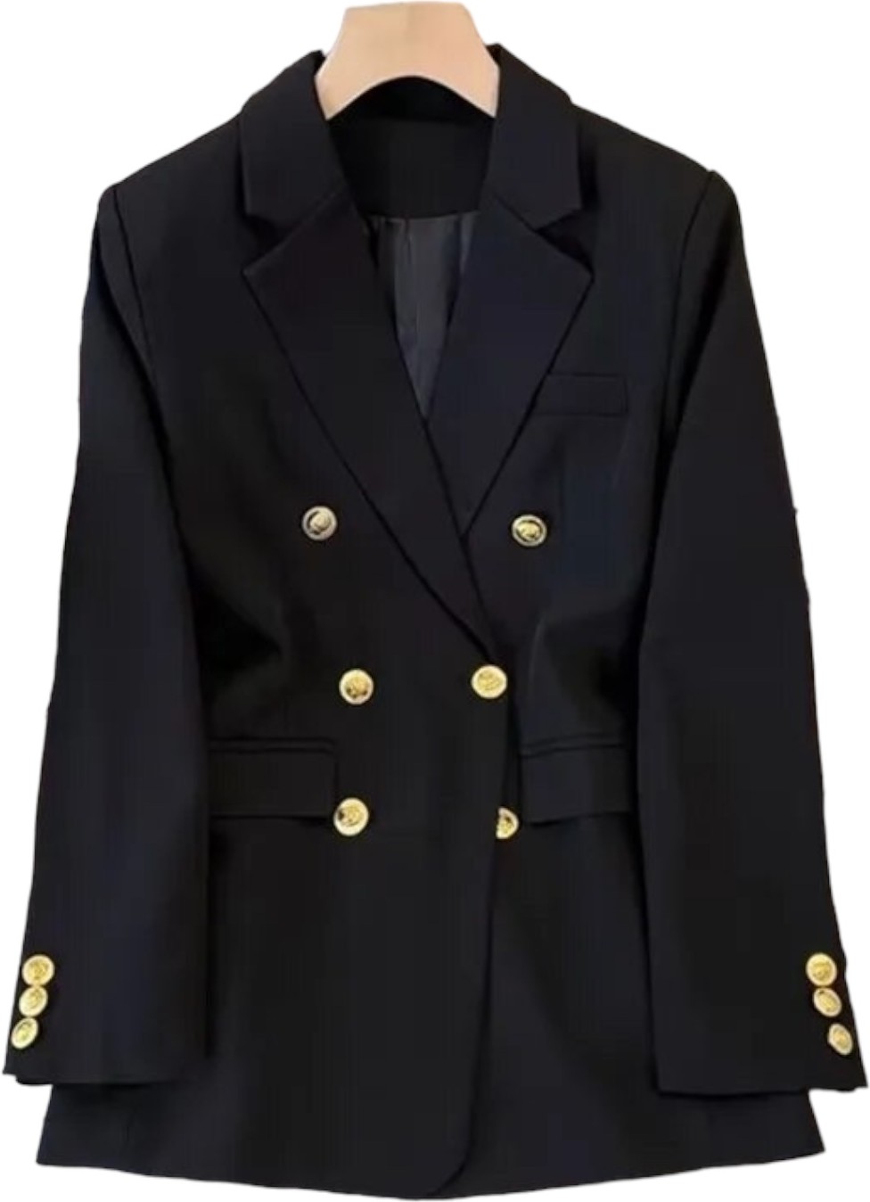 Business blazer black casual double breasted