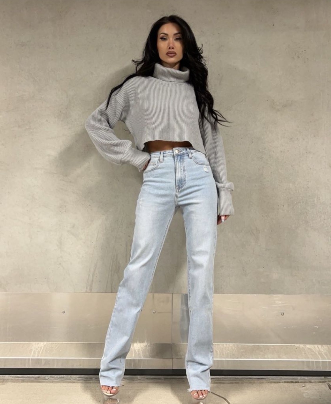 Alexia extra long straight leg jeans bleach wash exstra licht