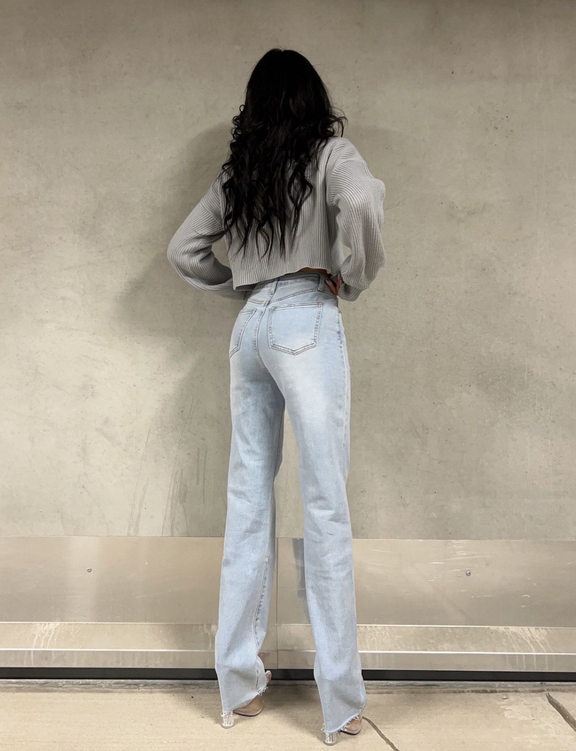 Alexia extra long straight leg jeans bleach wash exstra licht