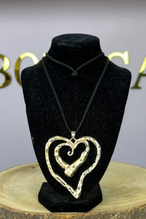 Goud dubbel hart necklace