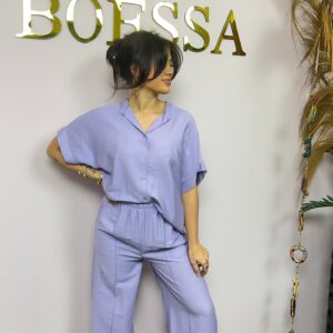 Lila wide leg & blouse cotton
